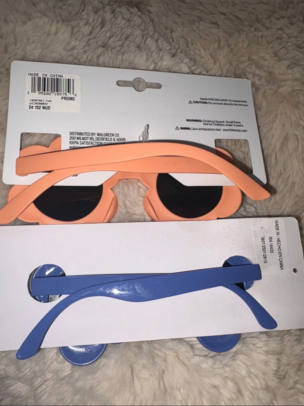 Coral and Blue Flower-Shaped Kids Sunglasses